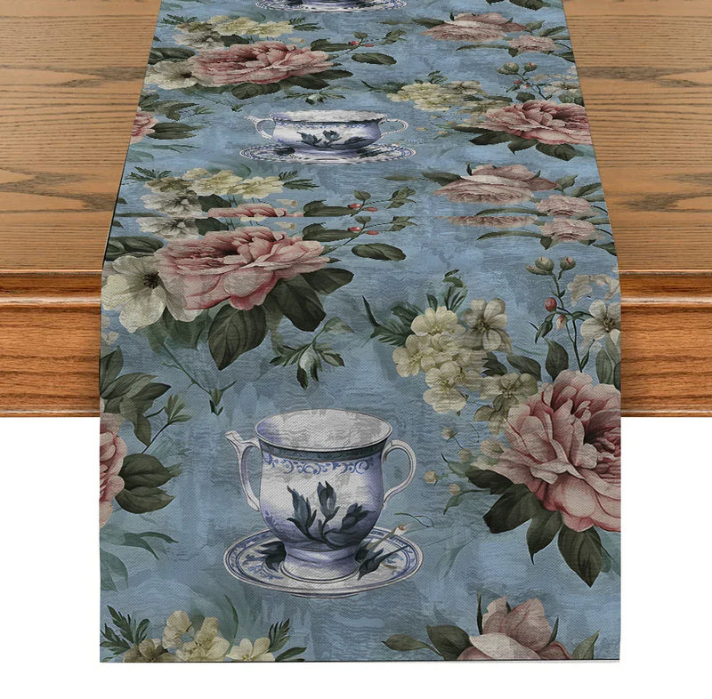 Rose Table Runner by Axyaa - Elegant European Style for Dining, Wedding, Party Decor