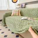 Axyaa Super Warm Coral Fleece Sofa Blanket for Winter - Soft & Thick Couch Cover