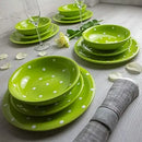 Axyaa Polka Dot Ceramic Dinnerware Set for 4 with Dinner & Side Plates