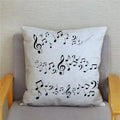 Axyaa Cartoon Sheet Music Printed Cushion Cover for Bedroom and Living Room