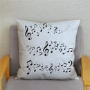 Axyaa Cartoon Sheet Music Printed Cushion Cover for Bedroom and Living Room