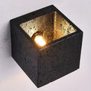 Axyaa Black Travertine Stone LED Wall Lamp - Unique Wabi Sabi Art Design