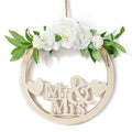 Axyaa Sunflower Rose Wreath Hello Love Hanging Sign for Home Garden Wedding