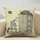 Axyaa Enchanted Forest Tree House Pillow Cover for Home Decor Sofa