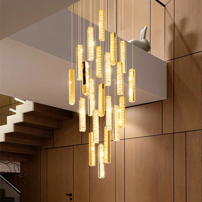 Axyaa Modern Crystal LED Chandelier for Home Indoor Lighting