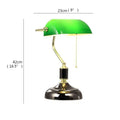Axyaa Green Glass LED Table Lamp with Pull Switch for Home Decor