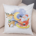 Axyaa Christmas Cartoon Animal Cushion Cover - Santa Claus Pillowcase