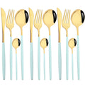 Axyaa 12-Piece Gold Flatware Set Stainless Steel Cutlery Dinnerware