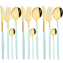Axyaa 12-Piece Gold Flatware Set Stainless Steel Cutlery Dinnerware