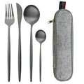 Axyaa Stainless Steel Travel Cutlery Set with Case - Knife Spoon Fork