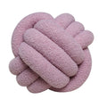 Axyaa Red Knot Pillow Ball: Handmade Soft Round Decorative Plush Cushion