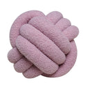 Axyaa Red Knot Pillow Ball: Handmade Soft Round Decorative Plush Cushion
