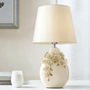 Retro Carved Ceramic Table Lamp Axyaa Princess Desk Night Light European Pastoral Decoration