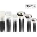 Axyaa White Gold Stainless Steel Dinnerware Set - 36Pcs