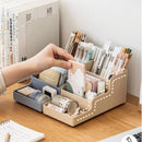 Axyaa Desk Organizer & Pen Holder: Spacious Storage for Stationery, Notebooks, and Pens