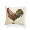 Axyaa Watercolor Rooster Pattern Pillowcase Home Decor Throw Cushion Cover