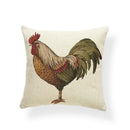 Axyaa Watercolor Rooster Pattern Pillowcase Home Decor Throw Cushion Cover