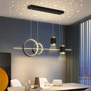 Axyaa Modern Black LED Pendant Chandelier for Living Dining Kitchen Desks