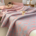 Axyaa Cotton Jacquard Wool Towel Quilt - Three-Layer Sofa Blanket
