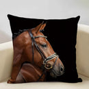 Axyaa Horse Pattern Cushion Cover 45x45cm Linen for Home Living Room Art Decoration