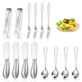 Axyaa 14-Piece Stainless Steel Kitchen Utensils Set and Tableware