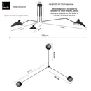 Axyaa Leaf Black Metal Chandelier Pendant Light for Modern Kitchen Dining Room