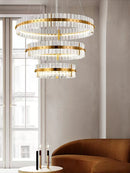 Axyaa Luxury Gold/Silver Rings LED Pendant Light - Modern Interior Hanging Ceiling Lamp