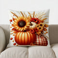 Autumn Plaid Pumpkin Pillow Cover - Axyaa Decorative Throw Cushion for Sofa, Bedroom, Car