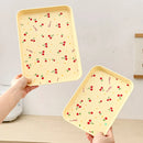 Axyaa Cherry Pattern Serving Tray: Multifunctional Kitchen & Jewelry Organizer
