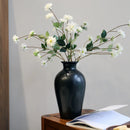 Axyaa Black Ceramic Vase & Flower Arrangement for High-End Chinese Living Room Décor