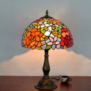Axyaa Tiffany Rose Stained Glass Table Lamp LED Light Fixtures