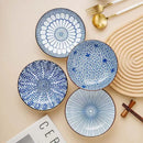 Axyaa Ceramic Round Snack Plate Set - 4pcs