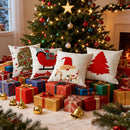 Axyaa Christmas Embroidered Pillow Cover Cojines Embroidery Decoration Throw Cushion Cover
