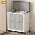 Axyaa Foldable Storage Bin with Wheels - Large Capacity Transparent Organizer for Clothes & Toys