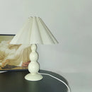 Axyaa Gourd Table Lamp with Petal Fabric Shade E27 for Bedroom Living Room