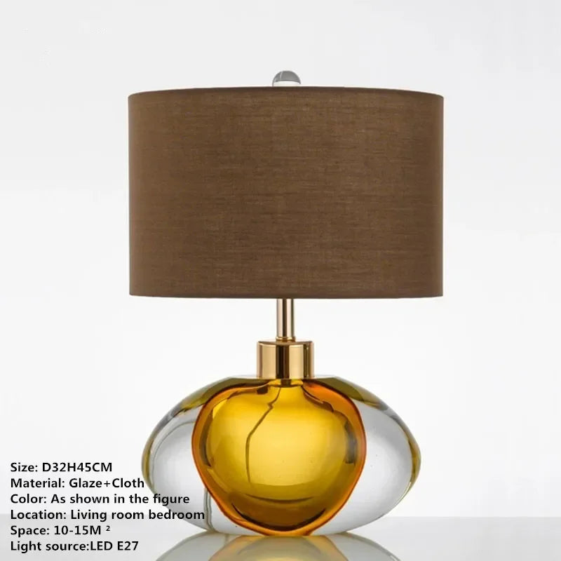 Axyaa Nordic Modern Glaze Table Lamp for Living Room, Bedroom, Hotel - LED Desk Light