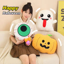 Axyaa Plush Ghost Pumpkin Eye Pillow Cushion - Halloween Decor & Gift