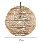 Axyaa Woven Rattan Pendant Light - Japanese Style Wooden Chandelier for Restaurant & Bedroom