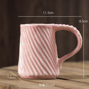Axyaa Retro Ceramic Pleated Mug for Coffee and Milk Drinking