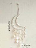 Axyaa Lotus Moon Hand-woven Wall Hanging with Acrylic Sequins