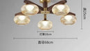 Axyaa Medieval Style Walnut Bedroom Ceiling Light Glass Lamp