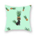 Axyaa Fruit Print Cushion Cover 45x45cm, Decorative Pillowcase with Apple Pineapple Watermelon Pattern