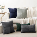 Axyaa Soft Corduroy Throw Pillow Covers - 18x18 Inch Boho Home Decor