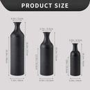 Axyaa Set of 3 Hammered Black Metal Floor Vases - Oversized Rustic Cylinder Design