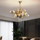 Axyaa LED Stainless Steel Crystal Chandelier Suspension Lamps
