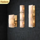 Axyaa LED Copper Marble Wall Lamp for Villa Living Room Corridor Lighting