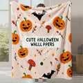 Axyaa Halloween Pumpkin Print Flannel Blanket - Cozy Office & Home Gift