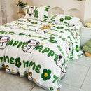 Axyaa Cartoon Pattern Flannel Blanket: Cozy Soft Plush Lightweight Throw for Sofa