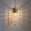Axyaa Crystal Copper LED Wall Light Fixture for Kitchen Bedroom Home Decor