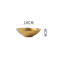 Axyaa Frosted Golden Ceramic Dinner Plate Steak Pasta Salad Dessert Bowl Molecular Cuisine Specialty Tableware.